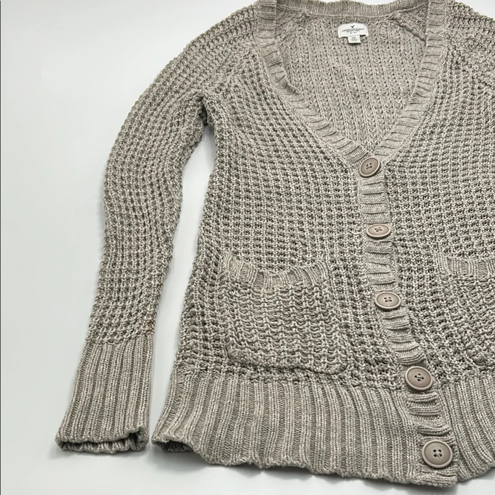 Bella Swan Core American Eagle Knit Cardigan Y2K Twilight Grunge Small Gray
